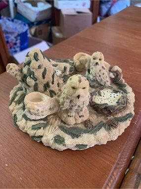 Vintage 1997 Young’s Inc White Snow Owl Mini Tea Set